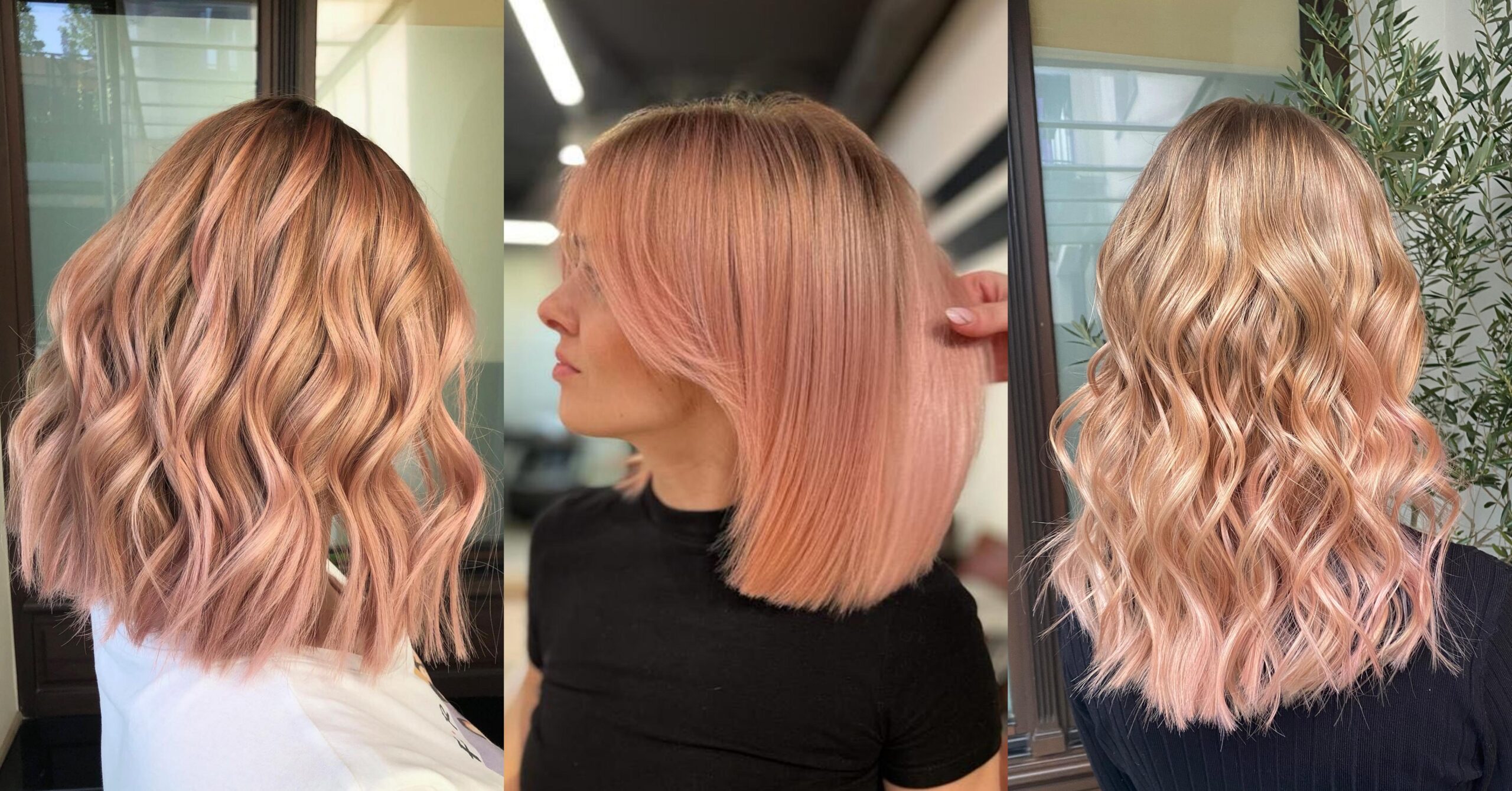 różowe włosy blond koloryzacja w odcieniach różu na włosach blond